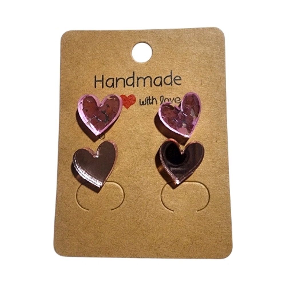 Pink Crush Duo Acrylic Stud Earrings, 2 Pair